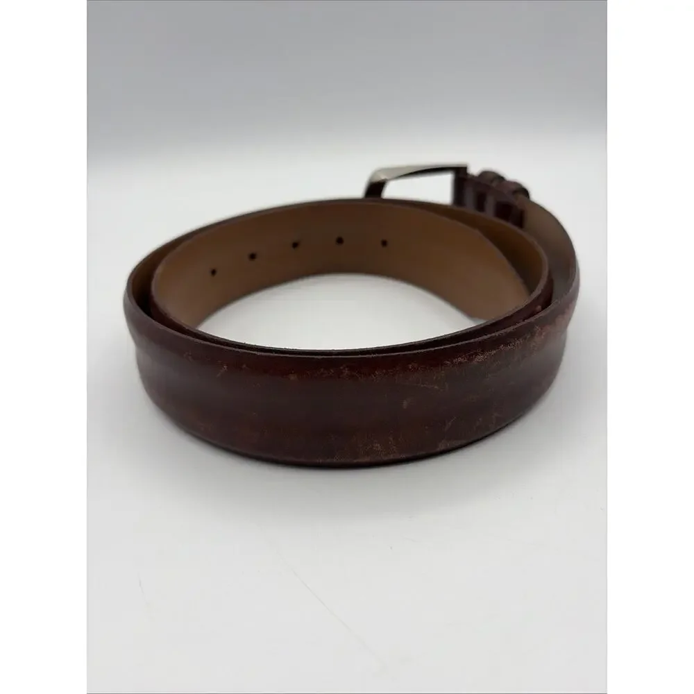 Allen‎ Edmonds Mens Belt Brown Leather Belt USA 95/38 Made In USA Calfskin